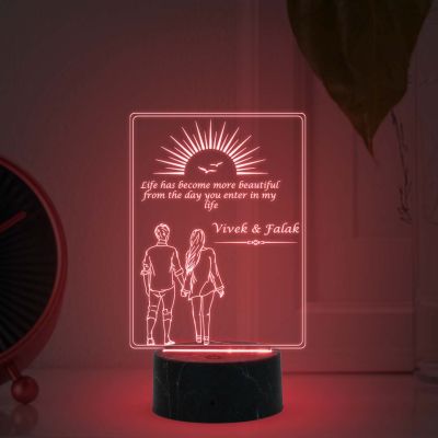 Walking Couple Night Lamp (Customized Name)